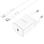 Сетевой адаптер питания BOROFONE BN6 PD 20W + кабель Type-C - Lightning (белый)