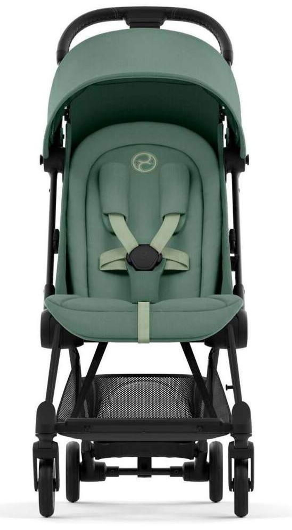 Коляска Cybex Coya Matt Black Frame Cloud T i-Size Mirage Grey Plus Leaf Green с дождевиком