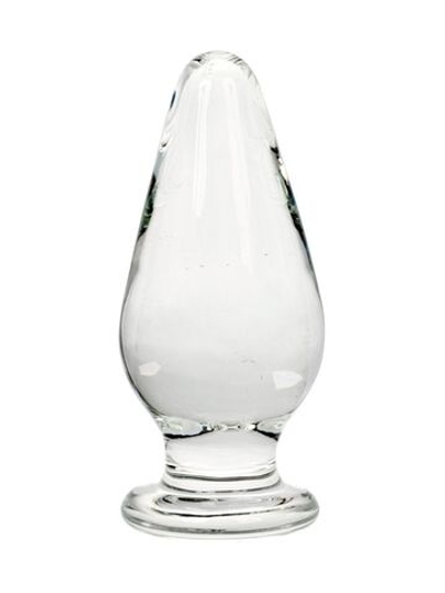 Прозрачный анальный плаг из стекла - 10,7 см. (Цвет: прозрачный)