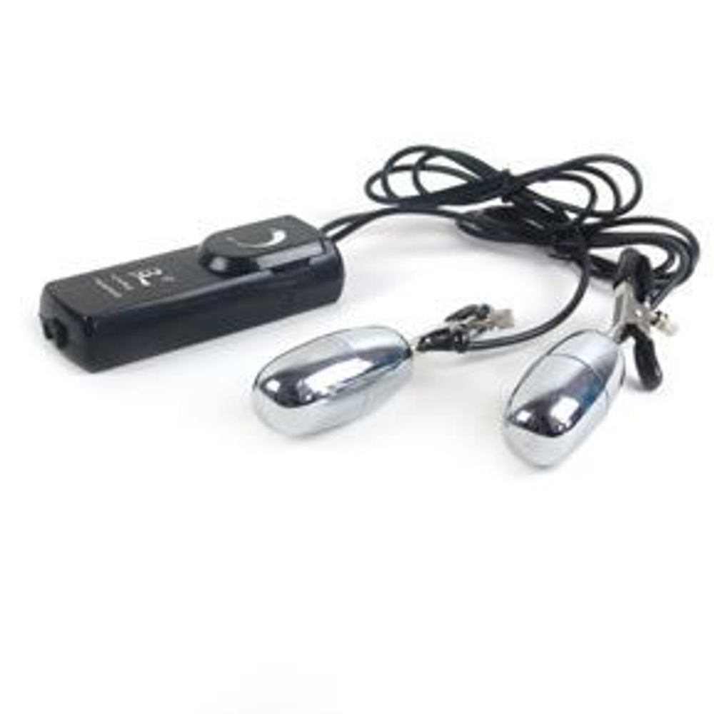 Зажимы на соски Baile Flirt с вибрацией и пультом, 10 см