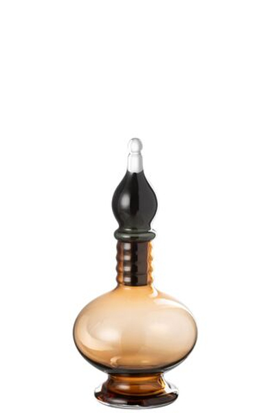 Ваза декоративная с крышкой "Фиала" малая 17.5x17.5x38см стекло