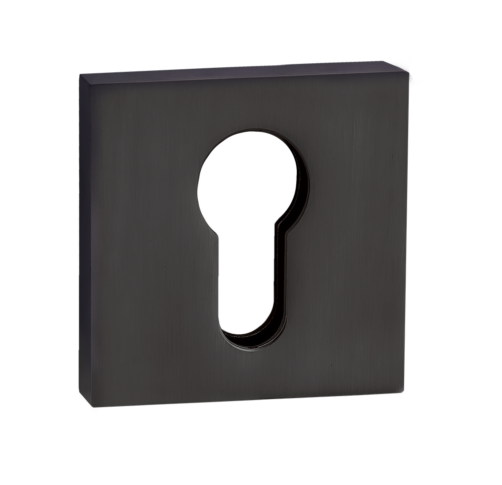 Накладка квадрат на цилиндр Пуэрто INET AL 03 MBN, цвет никель черный матовый(графит) (гарантия - 12 месяцев)