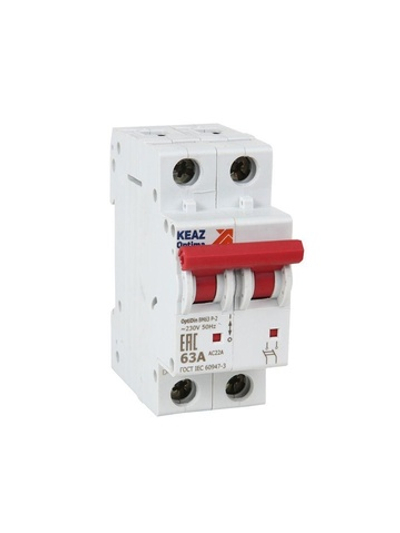 Выключатель нагрузки модульный 2п 40А OptiDin BM63Р УХЛ3 КЭАЗ 103893