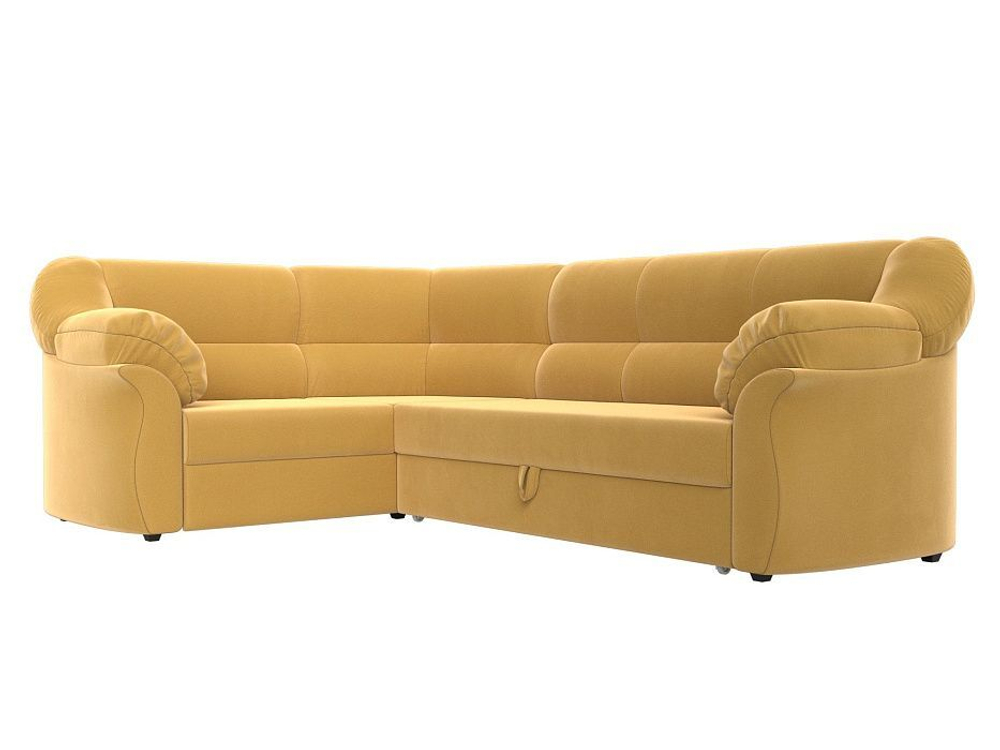 Диван угловой Карнелла левый угол, Желтый, Микровельвет, 105890L