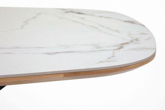 Стол Остин-М нераздвижной (дуб/т.020 меловой дуб/т.н.м.820 черная шагрень/керамика 2 50 равена)