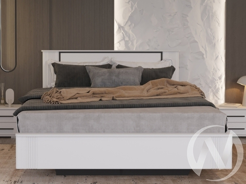 Кровать парящая 1600 НКМ Амалия (черный/белый)