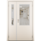Купить Фото пластиковой полуторной влагостойкой двери Poseidon гладкая кремовая остеклённая