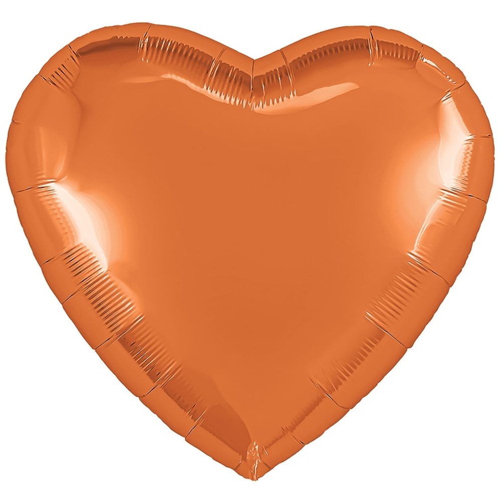Шар фольгированный Сердце 46 см (Оранжевый)