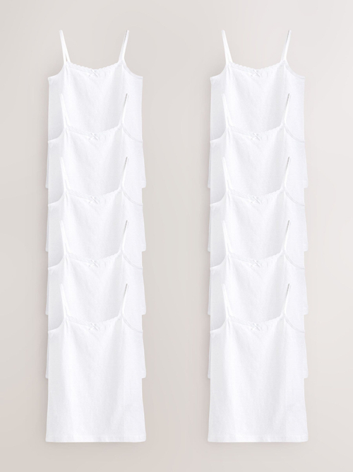 Майка на бретельках для девочки Next 641-576, 10шт., Белый