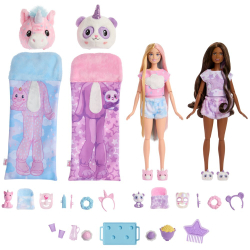 Barbie Cutie Reveal - подарочный набор для пижамной вечеринки с 2 куклами и аксессуарами HRY15 / артикул   HRY15  / GTIN 194735188574