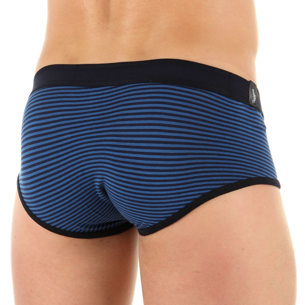 Синие мужские брифы в тонкую полоску (Размер: L) (Цвет: синий)