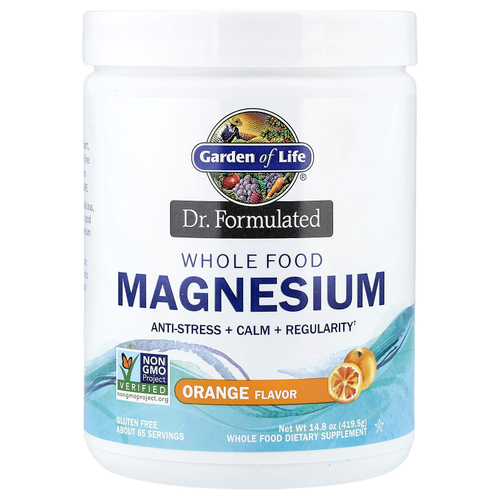 Garden of Life, Dr. Formulated, цельнопищевой магний, со вкусом апельсина, 419,5 г (14,8 унций)