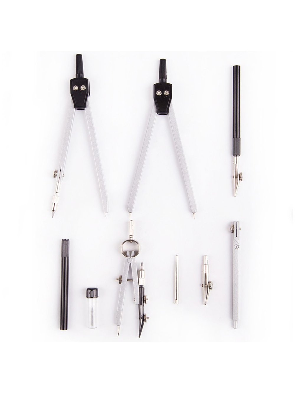 Готовальня 9 предметов, циркуль 135мм, пластиковый футляр (260696)