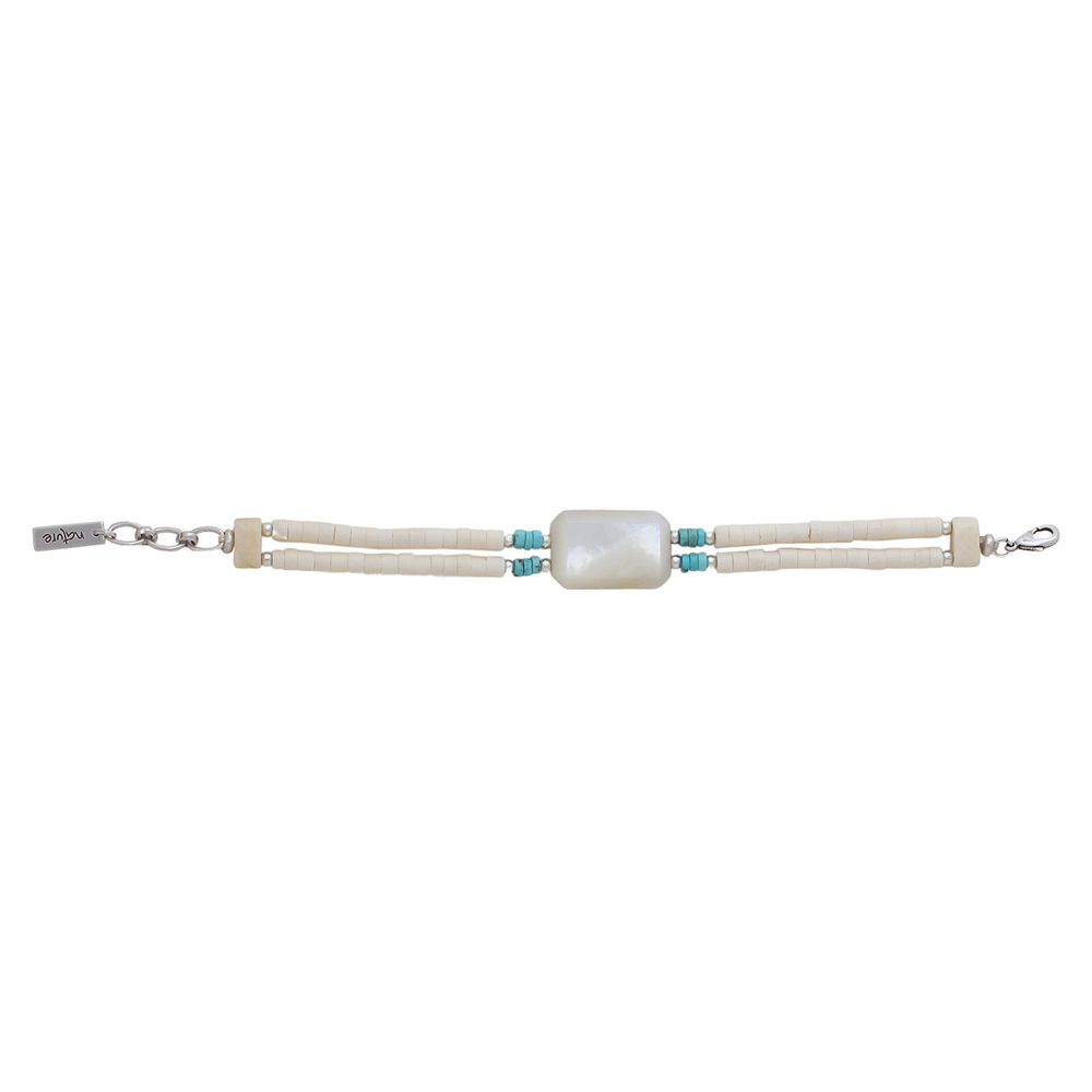 Браслет Nature Bijoux, Milos, с перламутром, окрашенным говлитом и костью, NB26.1-13-44521 (белый)