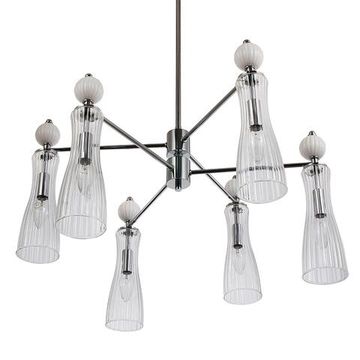 8268/6 NEOCLASSI LN26 160 хром/белый/прозрачный, металл/керамика/стекло Люстра Е14 6*40W 220V EMILY