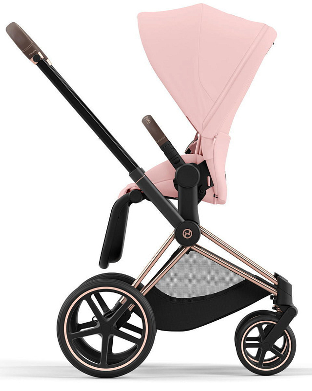 Коляска 3 в 1 Cybex Priam IV Rosegold complete и автокресло Cloud T i-Size Platinum White Plus Peach Pink