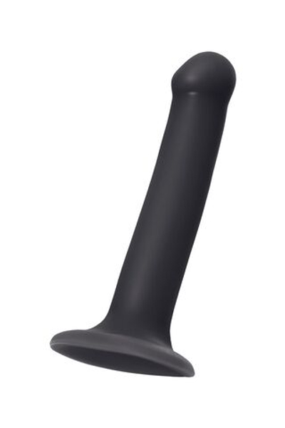 Черный фаллос на присоске Silicone Bendable Dildo M - 18 см. (Цвет: черный)