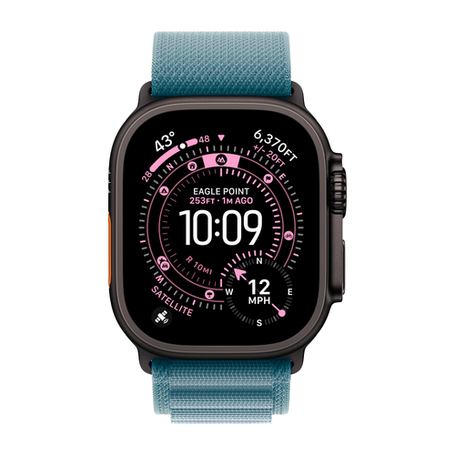 Умные часы Apple Watch Ultra 3 (2025) GPS + Cellular, 49mm, Black Titanium Case with Light Blue Alpine Loop, S