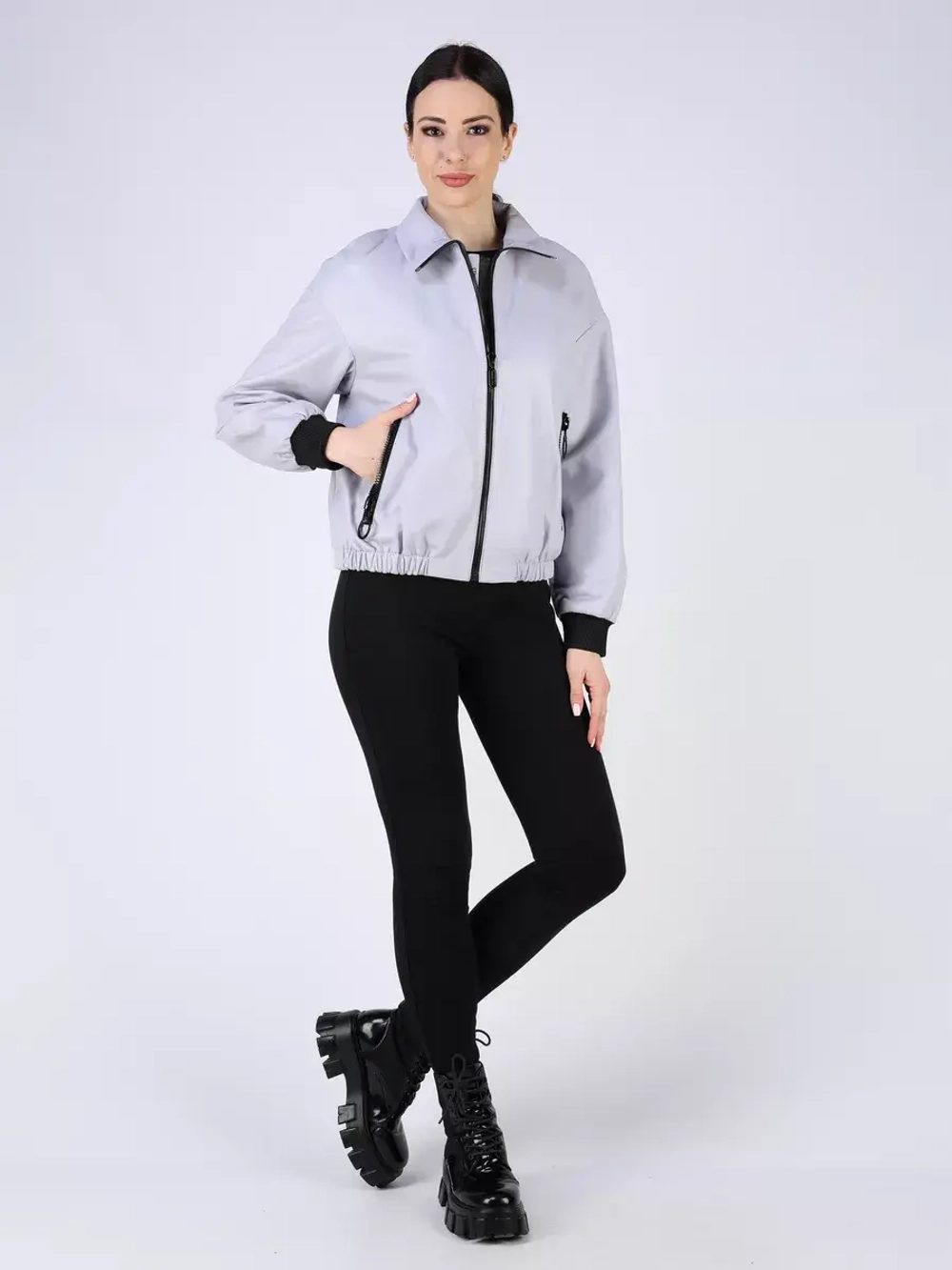 Кожаная куртка демисезонная бомбер