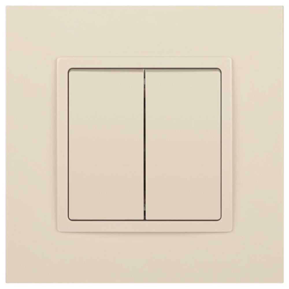 14-1104-02 ЭРА Выключатель двойной, 10АХ-250В, IP20, Эра Elegance, сл.кость | Elegance Слоновая кость