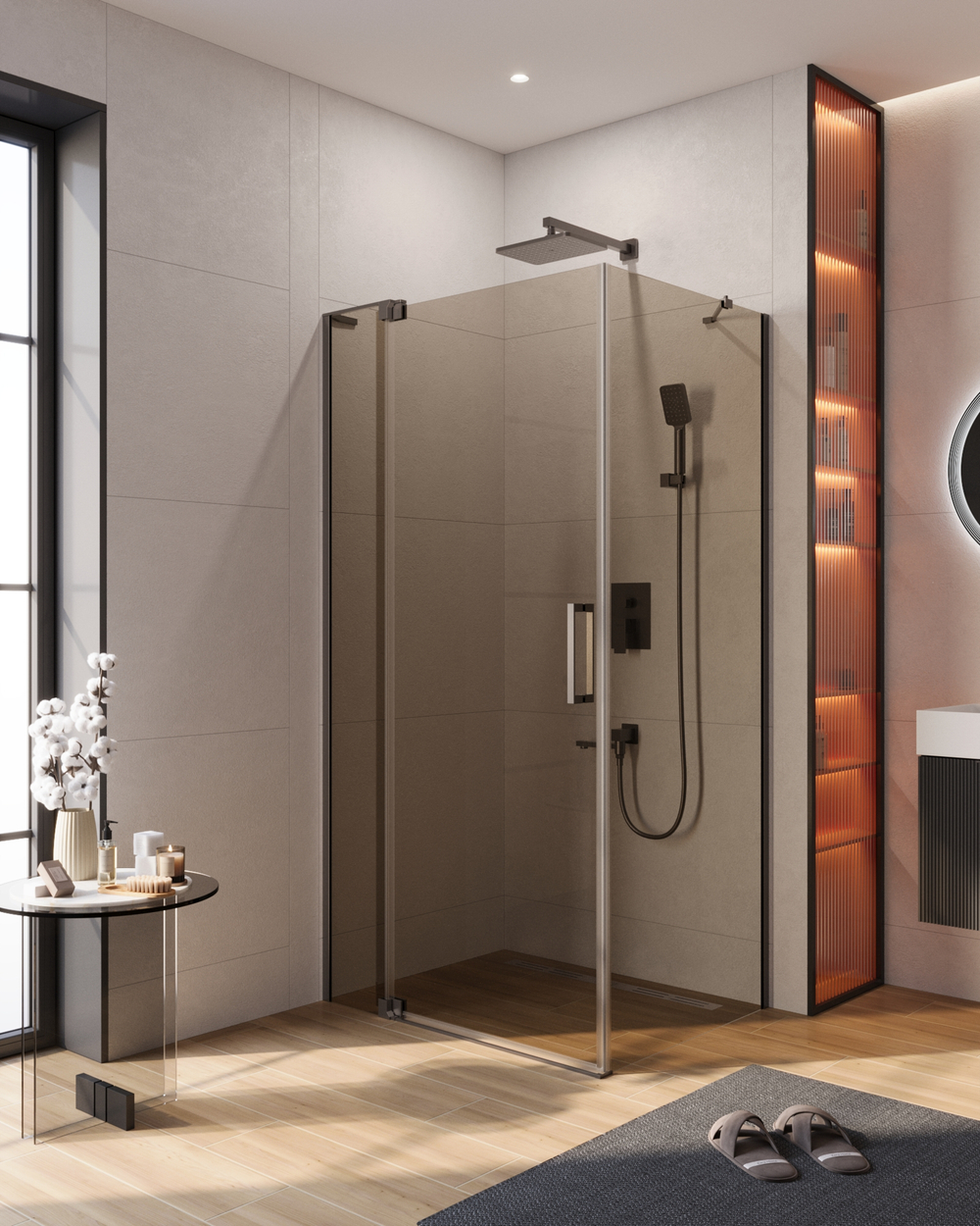 Душевой уголок CEZARES SLIDER-AH-1-80-100/110-BR-GM