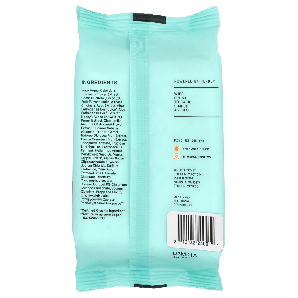 The Honey Pot Company, Пребиотические салфетки, 30 шт.