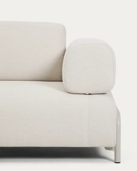 2-местный диван Compo из шенилла цвета экрю с бежевым каркасом, 200 см