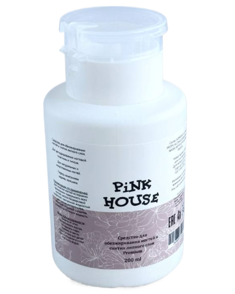 Обезжириватель для ногтей и снятия липкого слоя Premium Pink House, 200 мл
