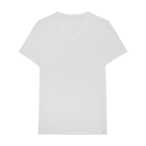 Мужская футболка белая HOM TENCEL SOFT Tee-Shirt V Neck 402466_400003