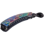 Заколка - банан для волос «AKS-EMPIRE», цвет черный / разноцветная фреска, 11*2см (пакет с подвесом)