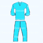 Костюм хирургический Тип 2 (рубашка с длинным рукавом + брюки) нестерильный Инмедиз