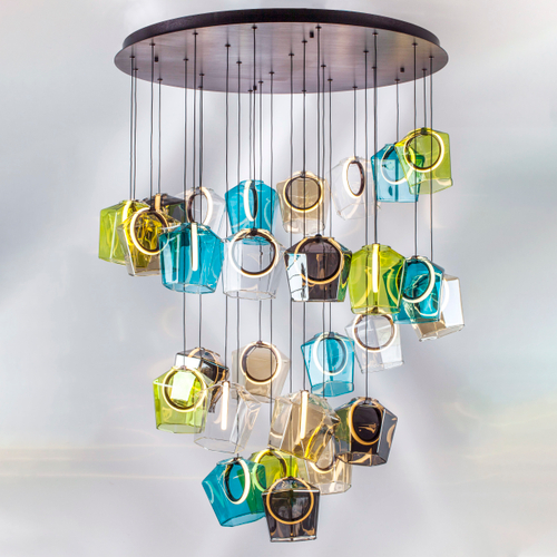 796289 Люстра CARAMELLO LED 28х6W 2700LM КОФЕЙНЫЙ/МУЛЬТИКОЛОР 3000K