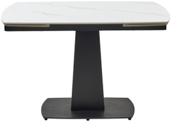 Стол BALDE 120 MATT WHITE MARBLE SOLID CERAMIC / BLACK, ®DISAUR