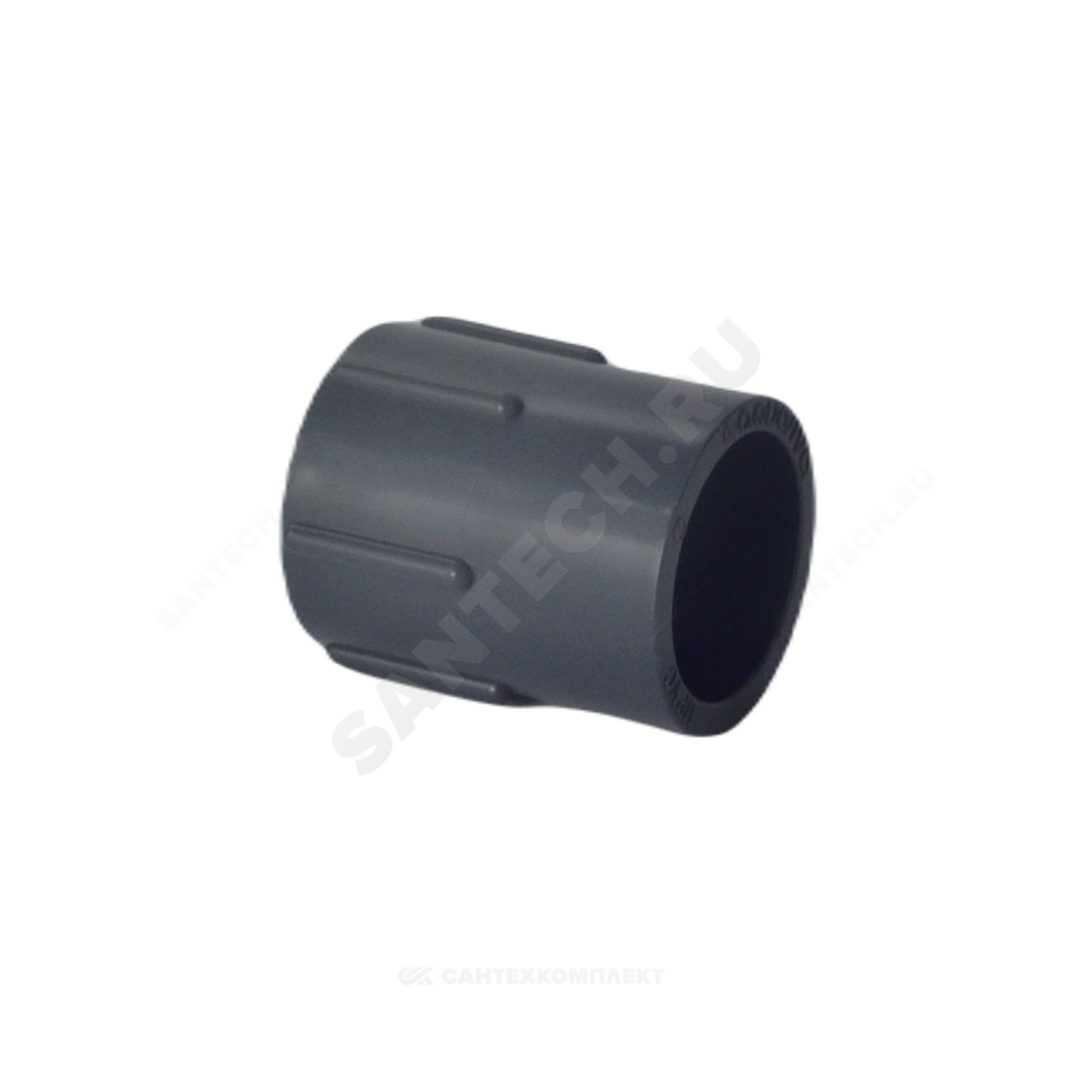 Муфта НПВХ Дн 32х1" Ру16 серая напорная ВР под клеевое соединение Aquaviva FTH032C