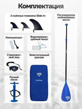 Сапборд большой широкий надувной Uwithme 385x89x15 см