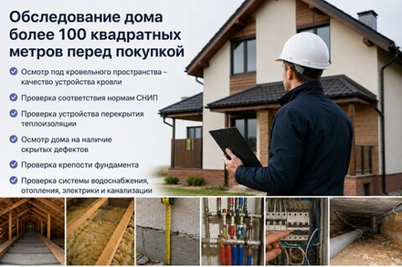 Обследование дома перед покупкой (от 100,1м2)