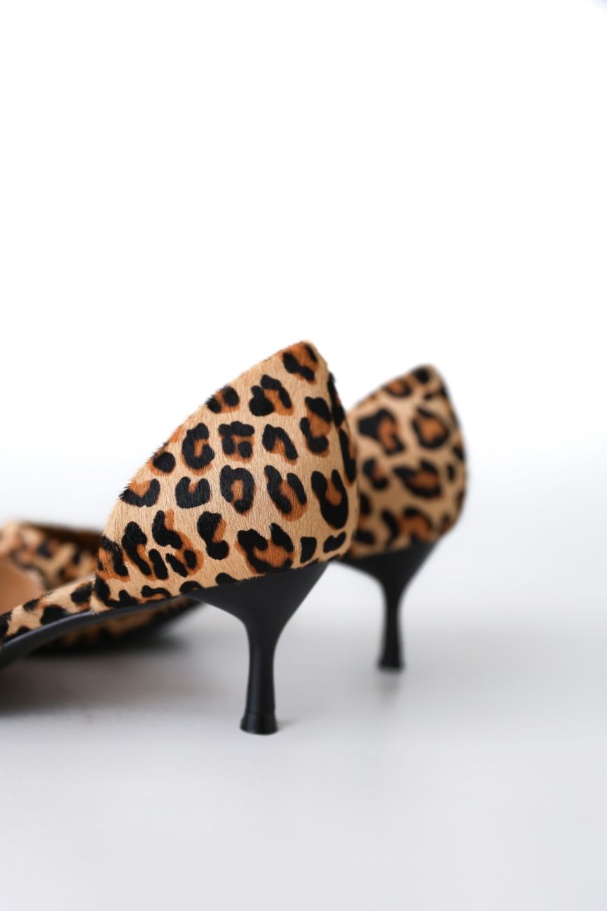 Туфли на низком каблуке, леопардовый