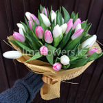 Букет из тюльпанов (розовые, белые)