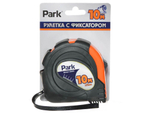 Рулетка 10*25мм с фиксатором, прорезиненный корпус Park TM30-10025