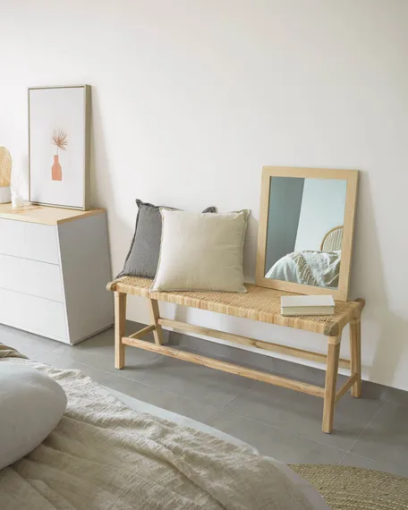 Комод Abilen шпон дуба и белый лак 90 x 75 cm