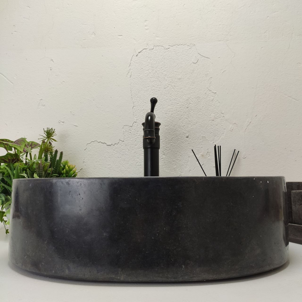 Раковина из мрамора Oval Black Tin Lip MO-61369 52*38*14