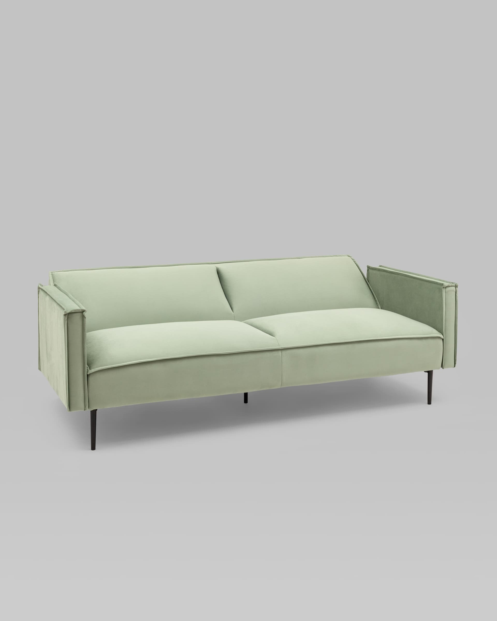 Диван прямой Кассель велюр светло-салатовый
