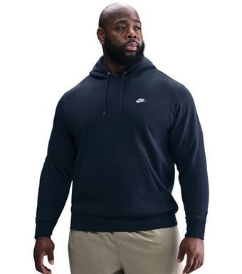 Мужская теннисная кофта Nike Club Fleece Pullover - obsidian/obsidian/white