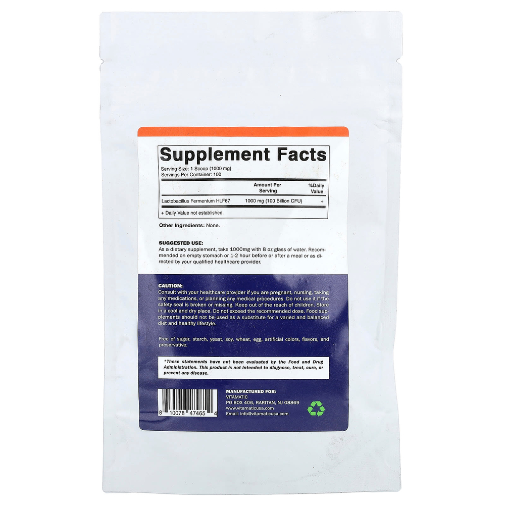 Vitamatic, ферментум (Lactobacillus fermentum), 100 г (3,5 унции)