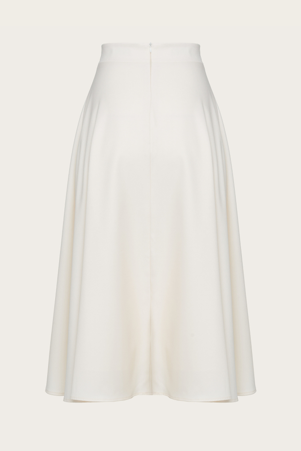 Белая юбка-миди со шнуровкой на поясе "Фелиция"
