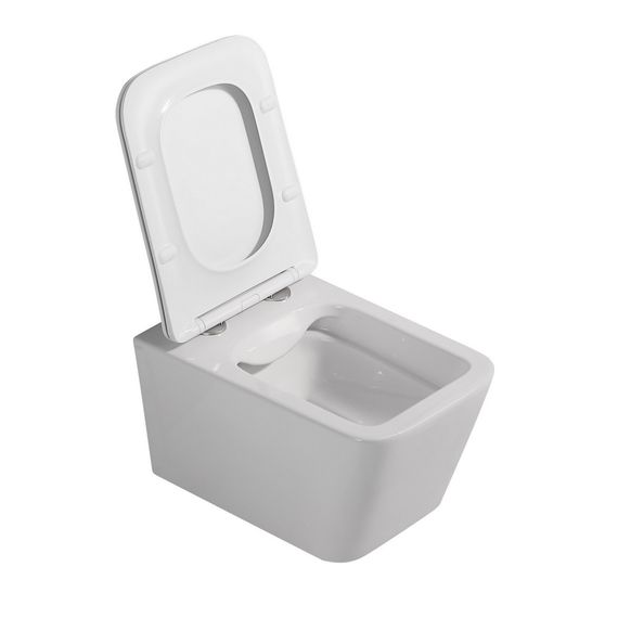 Комплект подвесной унитаз ABBER Rechteck AC1201 белый с инсталляцией AC0105 и кнопкой AC0121MCH матовый хром