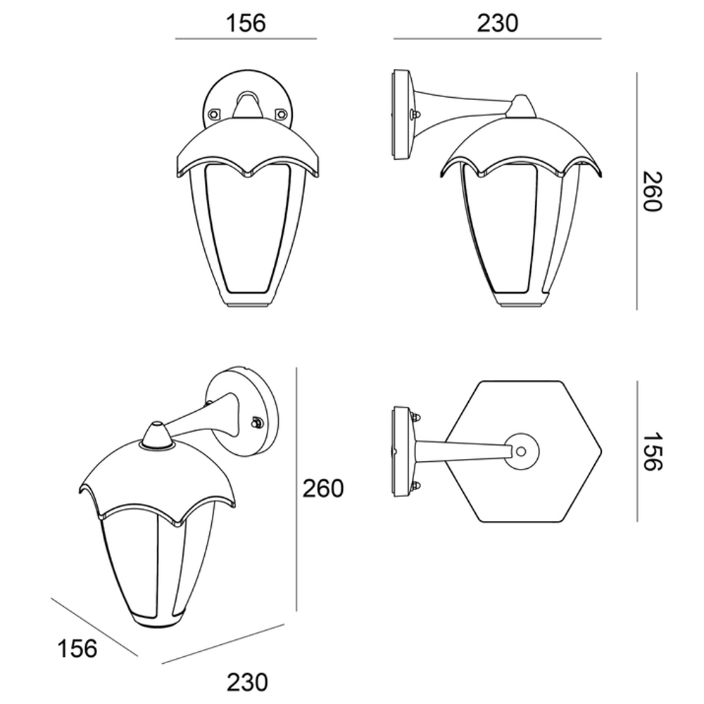Уличный настенный светильник Arte Lamp A1661AL-1BK