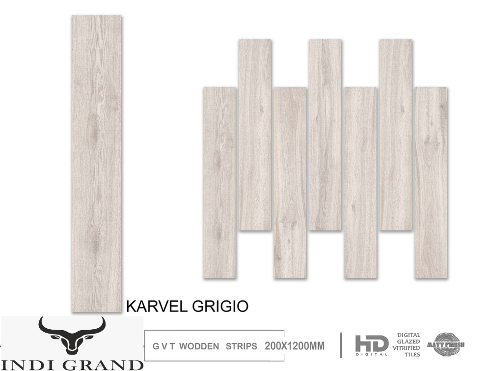 Керамогранит Carving 20x120cm GVT Matt Finish Karvel Grigio