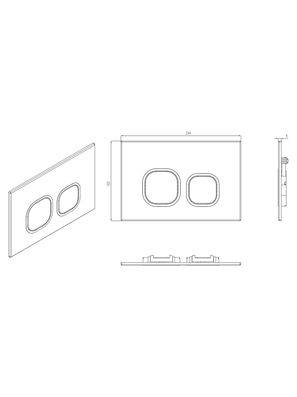 Кнопка для инсталляции черная WeltWasser  WW BAMBERG BL   10000010290