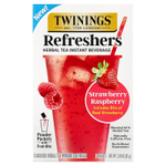 Twinings, Refreshers, растворимый напиток на основе травяного чая, клубника и малина, без кофеина, 5 пакетиков по 17 г (0,6 унции)